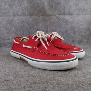 Sperry Boat Shoes Mens 11.5 Sneakers Top Sider Casual Canvas Red Nautical Preppy